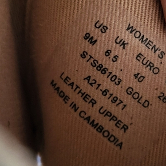 Sperry Topsider Plushwave Fairwater Metallic Gold Tan Leather Espadrille Wedge 9 - Picture 9 of 13